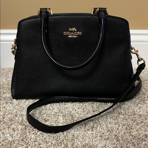 Coach Black Satchel with Gold Accents - Picture 1 of 7